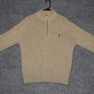 Marlboro Classics Mens Quarter Zip Sweater Tan X Large West American Sportswear